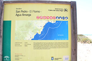Cartel camino San Pedro - Agua Amarga